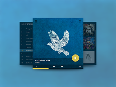 Music Player clean interface jakob treml music player simple ui ux widget
