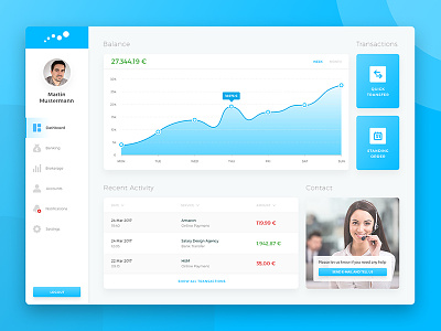 Online Banking Dashboard app banking cards dashboard simple ui ux web webdesign