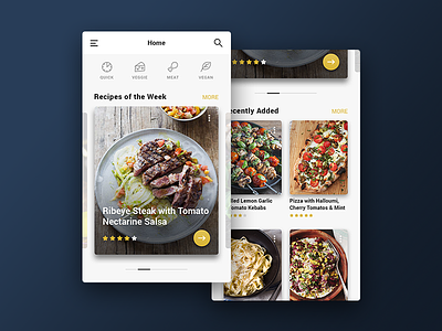 Recipe App - Home Screen android app card food ios recipe ui ux