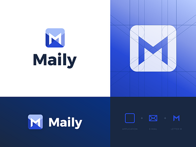 Maily - Logo Design abstract branding icon identity illustrator jakob treml letter m logo logo grid logodesign mail negative space simple symbol vector visual identity