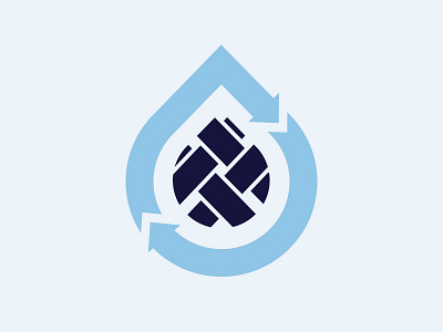 Clean Fibers clean logo logomark recycling water water drop