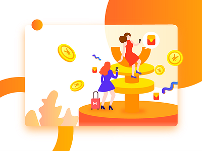 Woman👩 illustration money orange woman