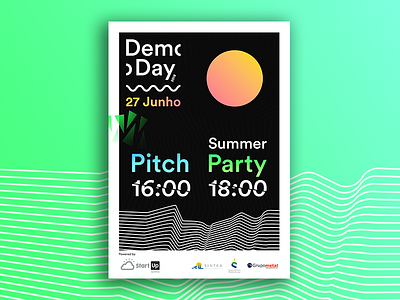 Demo Day 2018 cool dark demo day event flyer good vibes pitch poster startup summer sun