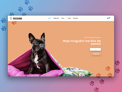 Pets Website - Home Page colorfull cute design dogs gradients graphics pets ui ux web design