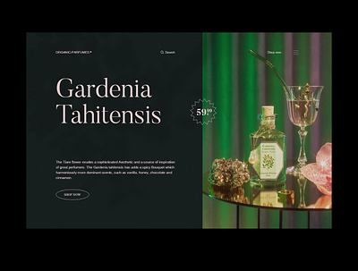 Inspiration № 2 art direction branding concept dark digital art ecommerce ecommerce shop folio green minimal mood perfume product design typography ui ux web web design webdesign website