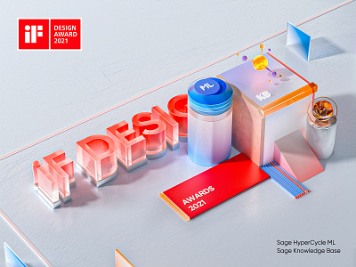 iF 2021 Award Promotion 3d blender blender3d branding clean design illustration sketch ui web