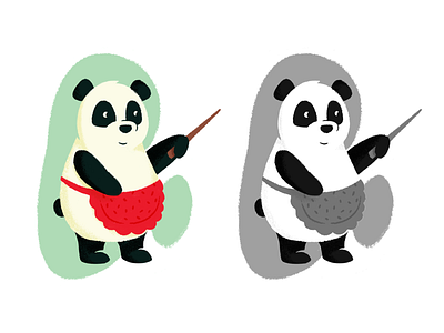 Panda mom illustration mother panda teach