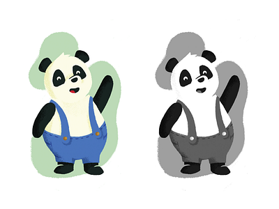 Panda dad father illustration overall panda
