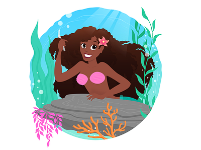The little mermaid adobe ai art character color design flat flatdesign illustration illustrator