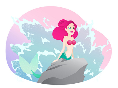 Hello, dribbble world! Mermaidddle ) adobe ai art character color colors design dribbble firstshot flat flatdesign gradient hello illustration illustrator mermaid