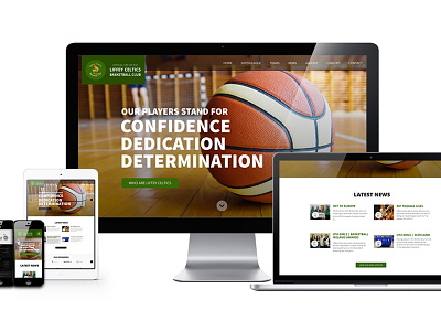 Basketball Club basketball green minimalistic mockup responsive web design site sport web design website