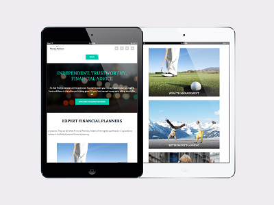 Financial Advice branding finance financial advice home page minimalistic mint responsive web design tablet