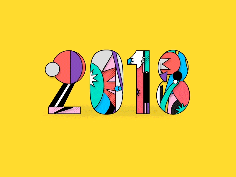 Happy New Year - 2018 2018 animation gif new year pop