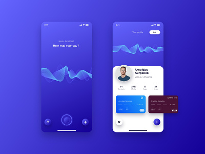"illi" Voice assistant | UI design app app design brand design gradient mobile mobile ui start-up startup ui uidesign uiux ux voice assistant