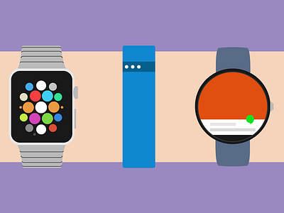Wrist Wearables apple watch fitbit fitness flat illustration moto 360 tendigi vector watch wearables