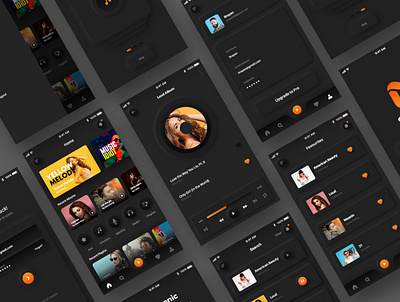 Sonic Music UI business clean creative dark ui design illustration modern music app neumorphic sale ui ui kit ux