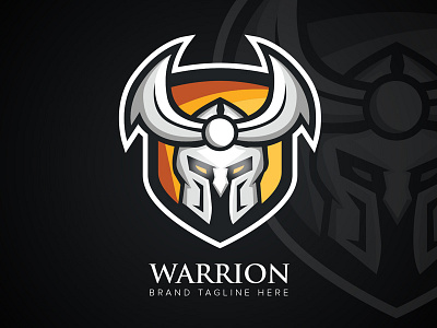 Warrion Logo for Sale branding creative. spartan crest devil fighter knight logo mascot shield strong warrior