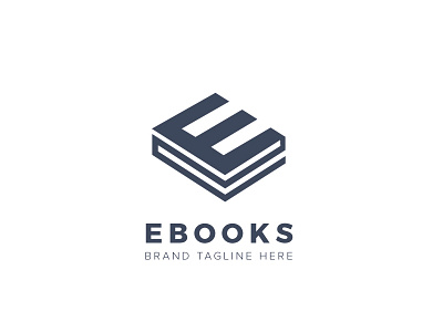 Ebooks Logo book branding college creative ebook library logo school student study