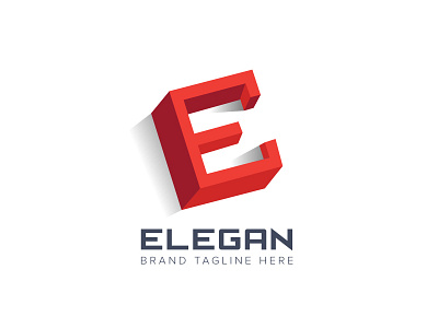 Elegan Logo 3d agency branding building colorful creative flat isometric logo logos real estate red