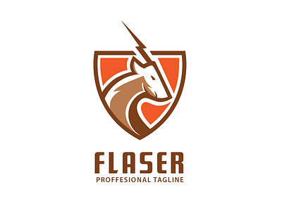 Flaser animal branding creative deer fast logo mascot vector