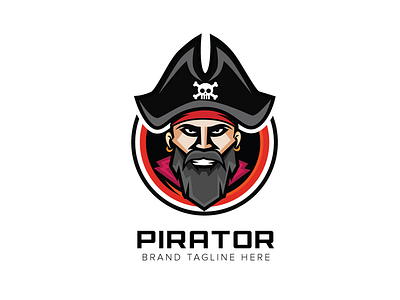 Pirator Logo illustration mascot pirates thief vector