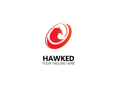 Hawked Logo animal bird brand creative fire bird logo