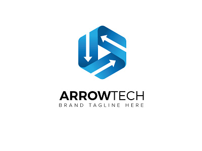 Arrow Tech Logo blue business crative gradient logo tech technology