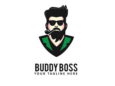 Buddy Boss Logo boss business creative hipster logo man mascot office