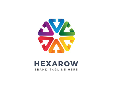 Hexarrow Logo agency arrow business colorful connect logo