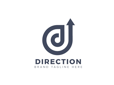 Direction Logo clean creative direaction elegant logo path simple way