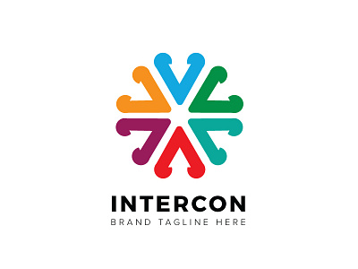 Intercon Logo agency arrow business colorful connect logo