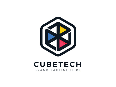 Cubetech Logo box creative cube hexagon logo simple