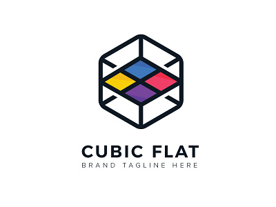 Cubic Flat Logo box creative cube hexagon logo simple