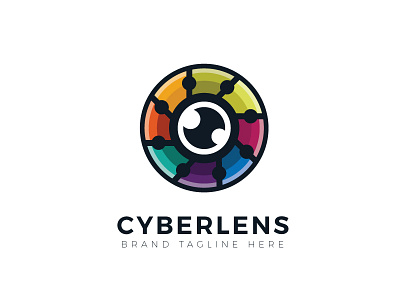 Cyber Lens Logo colorful cyber logo logos safe security watch