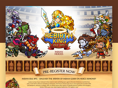 Rebirth King - Landing Page game landing layout ui web