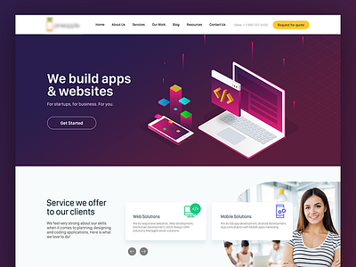 Website for coporate clean creative isometric layout simple web website