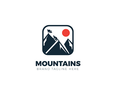 Mountains Logo company hill logo monogram mountain success top