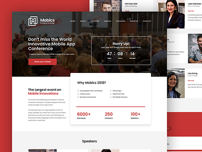 Event Landing clean conference creative event landing layout uiux web website