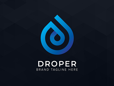 Droper Logo blue creative d letter drop iconic logo minimalistic logo vector water