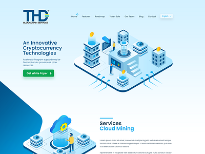 Thd Landing Page business clean creative cryptocurrency design illustration simple web design website