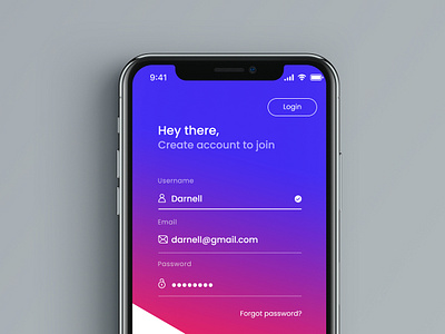 Create Account UI app design colorful creative design login mobile app signup ui ux