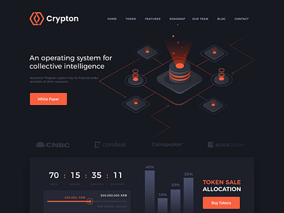 Crypton - Landing bitcoin creative cryptocurrency dark website exchange ico landing isometric illustration landing web web design website