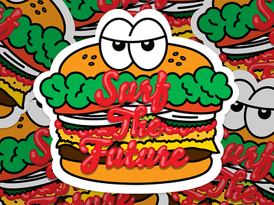 Drible Cheese Buger illustration sticker