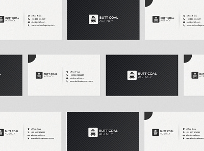 Butt Coal Agency Business Card agency card black and white business card design card mockup coal agency design illustration minimal agency minimal business card minimal card design minimal design mockup modern business card