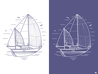 Project Atticus Art art design illustration illustrator lineart ocean sail sailboat sailboats sailing vector