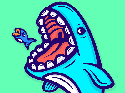 Swim faster, worry less. art design fish fishing illustration ocean sealife whale