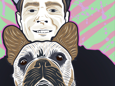 Me n' Hank art design dog french bulldog frenchie illustration illustrator portrait vector vectorart