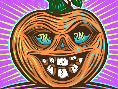 Creepin' it real character characterdesign creep creeper halloween hallows illustration illustrator logo pumpkin real tac vectorart vectors