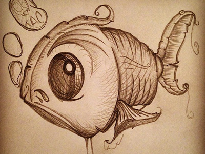 Fish sketch fish fishees pencil sketch