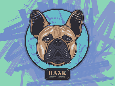 HANK XIX art design dog french bulldog frenchie hank illustration illustrator vector